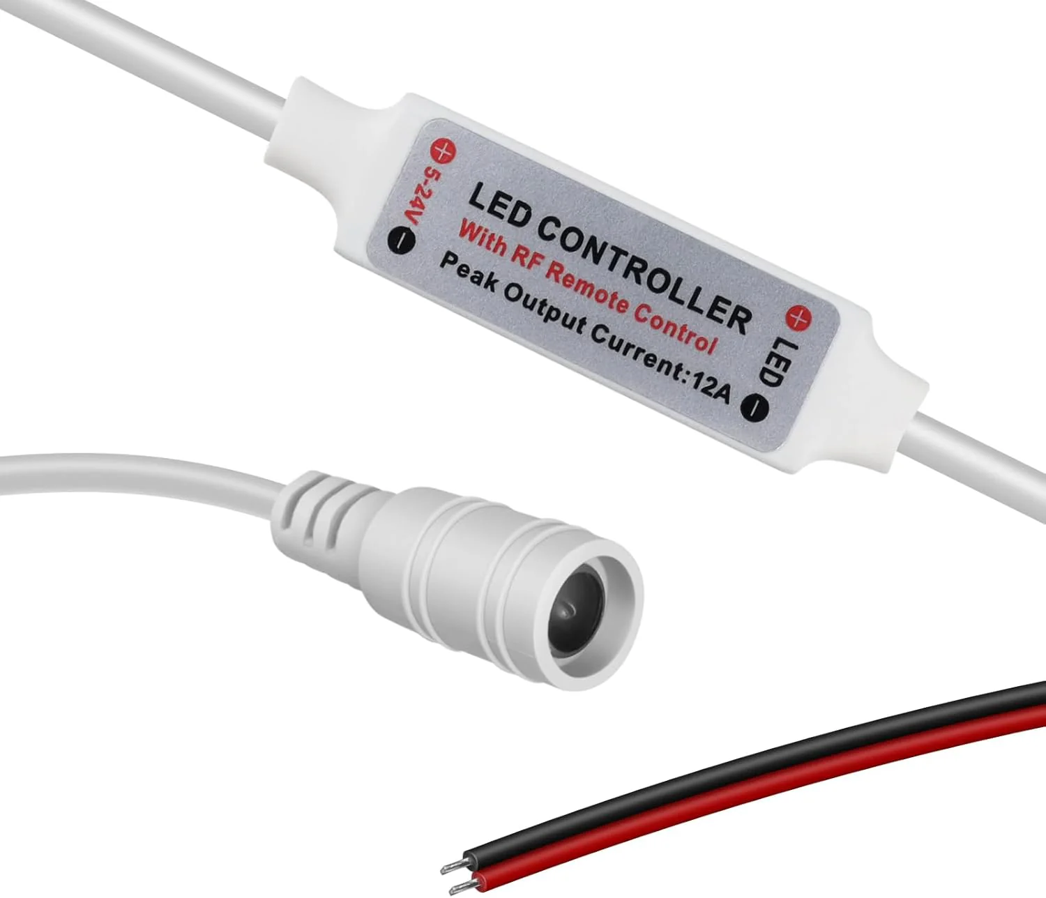 LED Strip Controller – 5V/24V – White RF Remote with Dimmer Function | For Single Color 5050/3528 Strips - Image 12