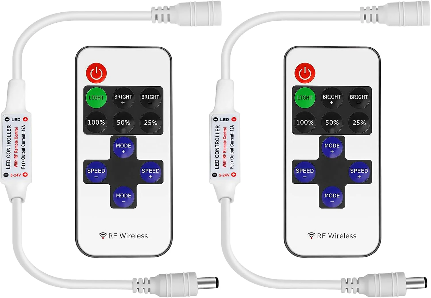 LED Strip Controller – 5V/24V – White RF Remote with Dimmer Function | For Single Color 5050/3528 Strips - Image 14