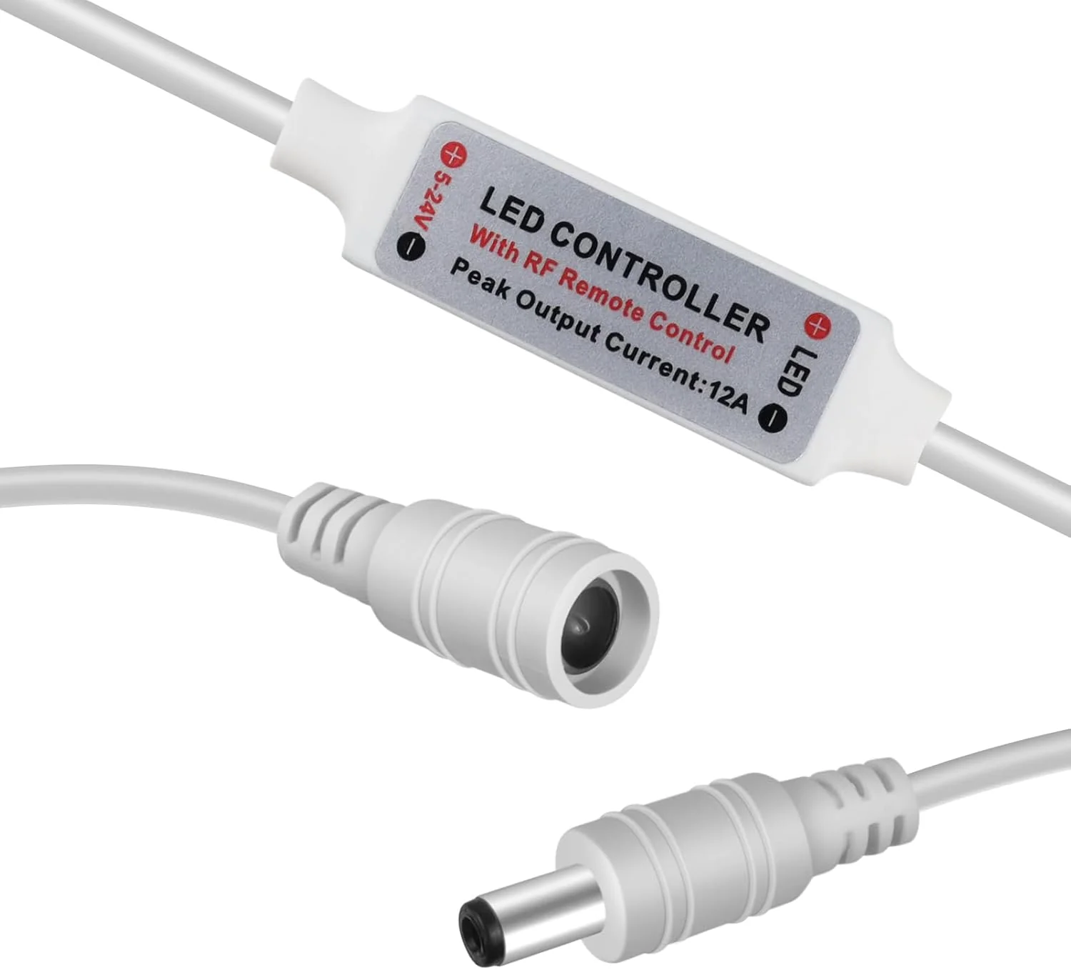 LED Strip Controller – 5V/24V – White RF Remote with Dimmer Function | For Single Color 5050/3528 Strips - Image 4