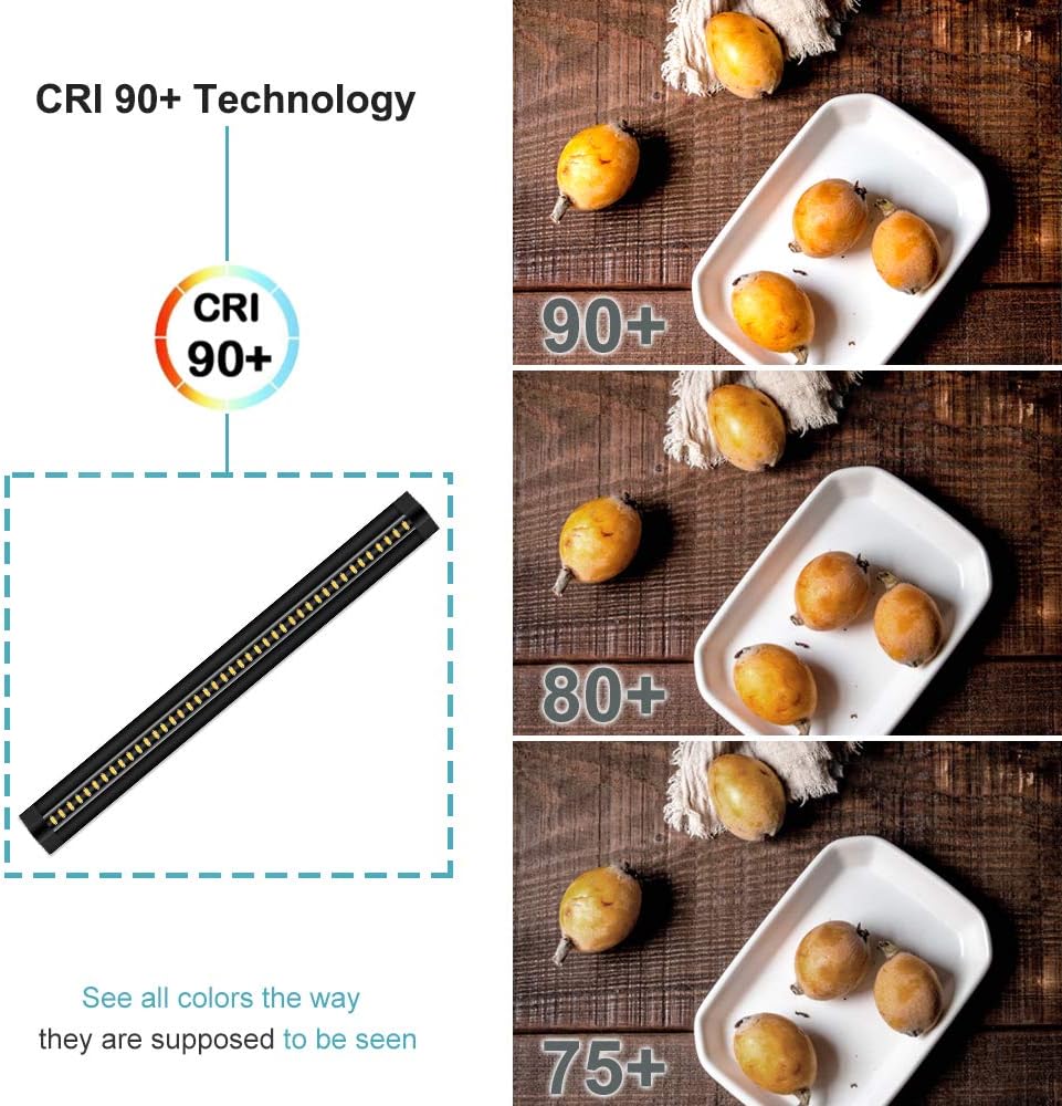 1/2/3 Pack 13 Inch Under Cabinet Light – 12V 5W | Warm / Nature White | Knob Dimmer | Adhesive Mount | Slim Design for Kitchen & Closet – Black Finish - Image 5