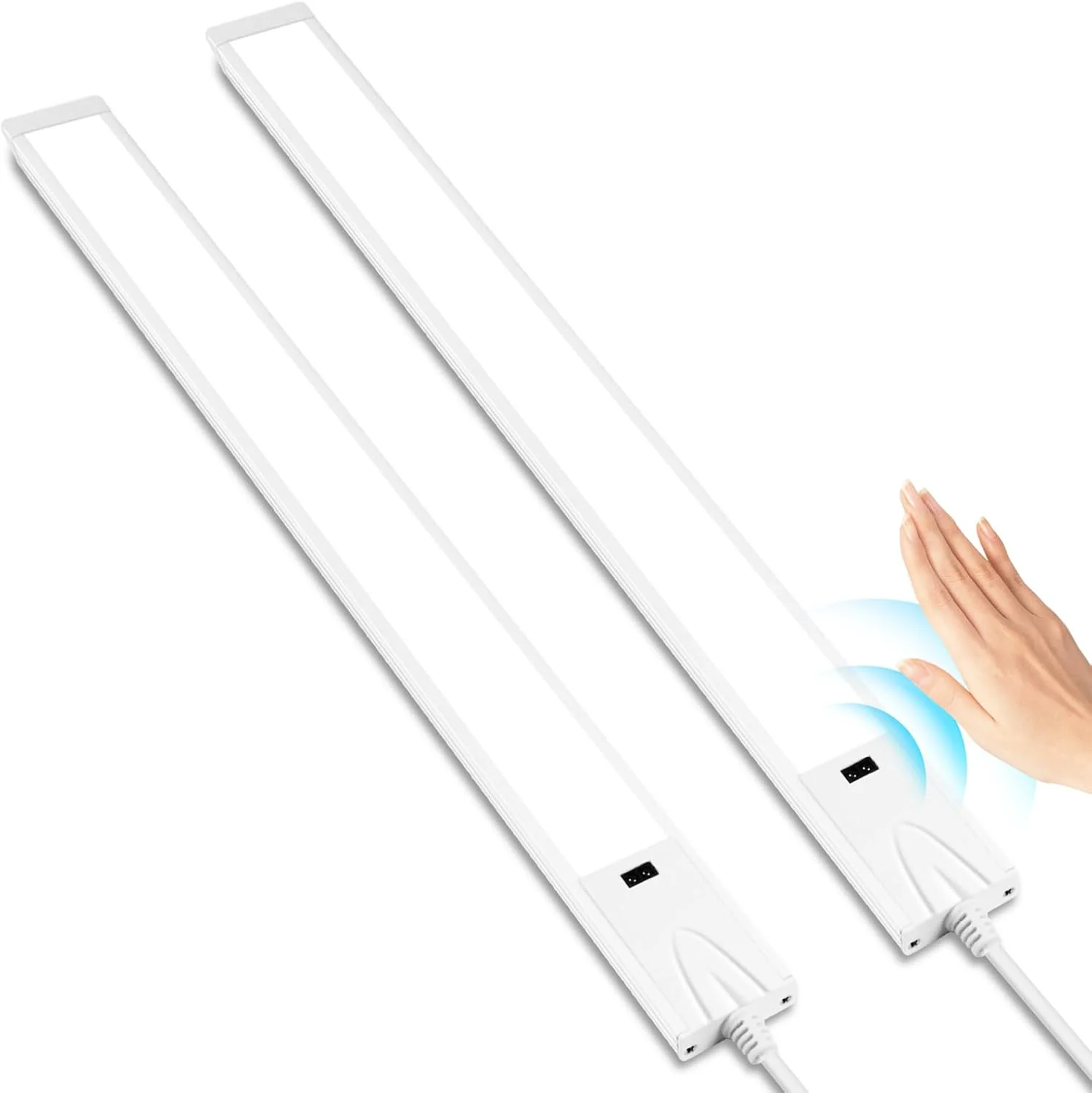 1/2 Pack 16 / 22 Inch Under Cabinet Light – 3CCT (3000K/4000K/6000K) | Hand Wave Sensor | Adhesive Mount | Slim Design for Cabinet & Shelf – White Finish - Image 8