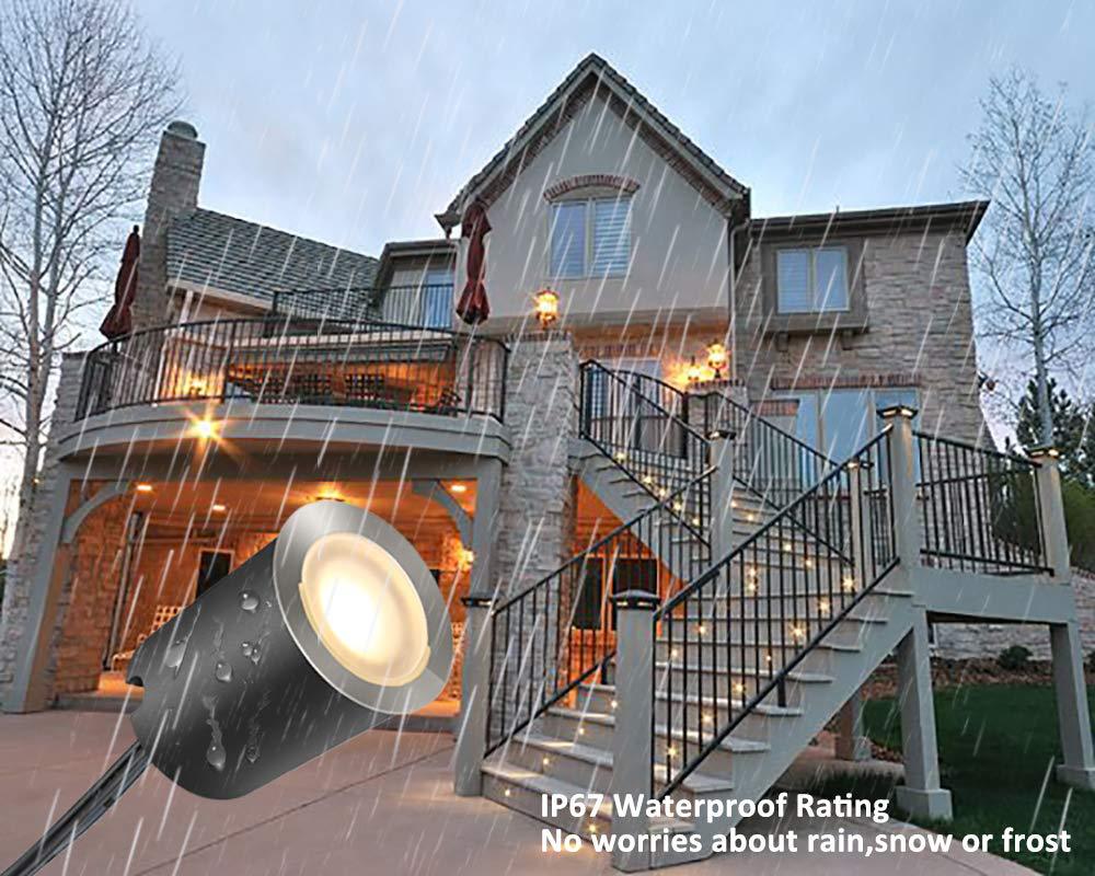 10/16-Pack Recessed LED Deck Lights – 0.6W Each | Warm White / Natural White | AC100–265V Input with Power Adapter | US / EU / UK / AU Plug Options | IP67 Waterproof Inground Step Lights Kit for Deck, Garden, Yard, Stairs & Pathway Lighting - Image 12