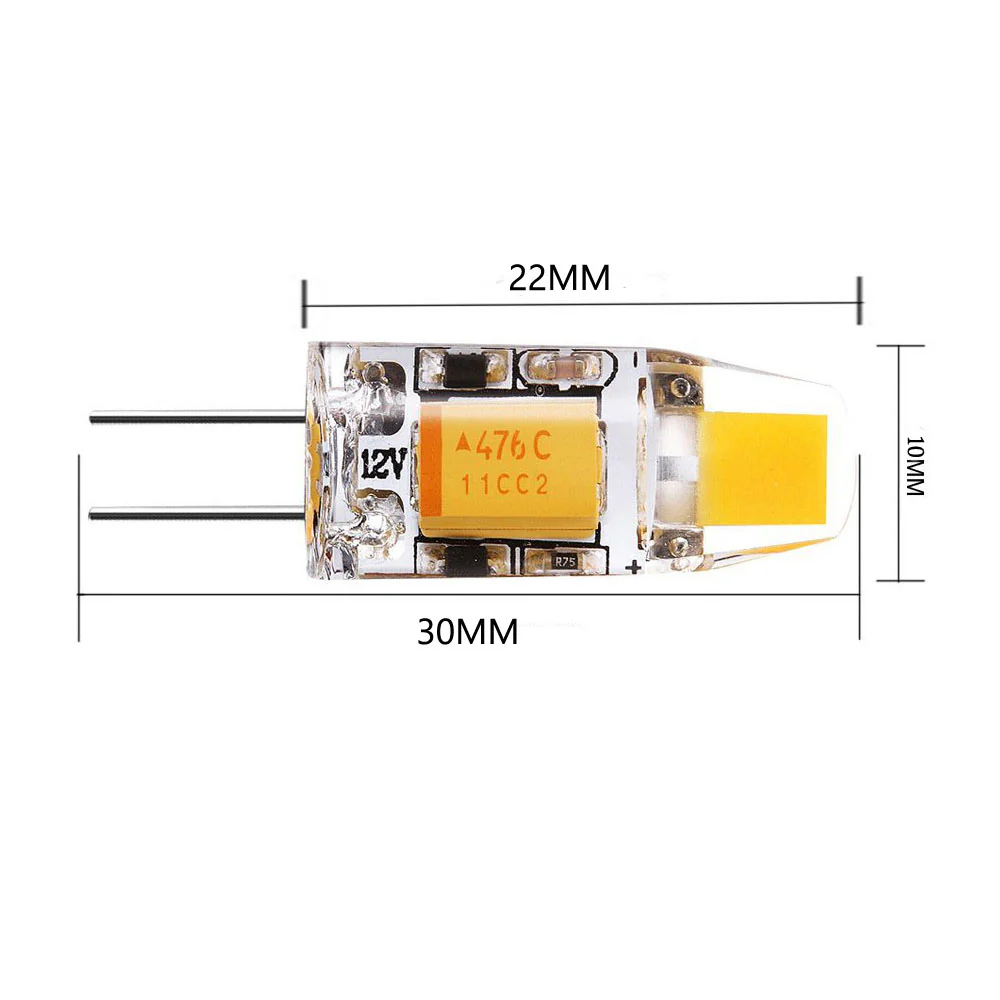 10 Pack G4 LED Light Bulb Bi-Pin Silicon Encapsulation 12V 1 W 0705 COB LEDs CRI>80 100-110Lumen 10W Equivalent - Image 3