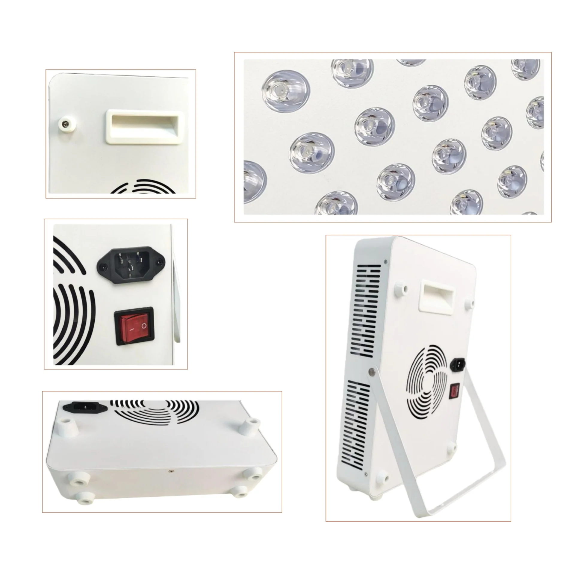100W Desktop Infrared Therapy Lamp – 70 LEDs | Touch Screen | Red Light 660nm & IR 850nm | Dimmable & Timer | AC100–240V | Desktop Stand Design | for Skin Beauty | Included Hanging Rope, Protective Goggles | US / EU / UK / AU Plug - Image 9