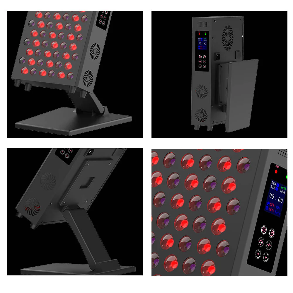 105W Desktop Infrared Therapy Lamp – Black / White | Dual Chip Red Light & Infrared | Smart Touch Control Panel | Timer & Pulse Dimming | 60° Lens | AC85-264V | for Skin Beauty, Muscle & Joint Pain Relief | US / EU / UK / AU Plug - Image 5