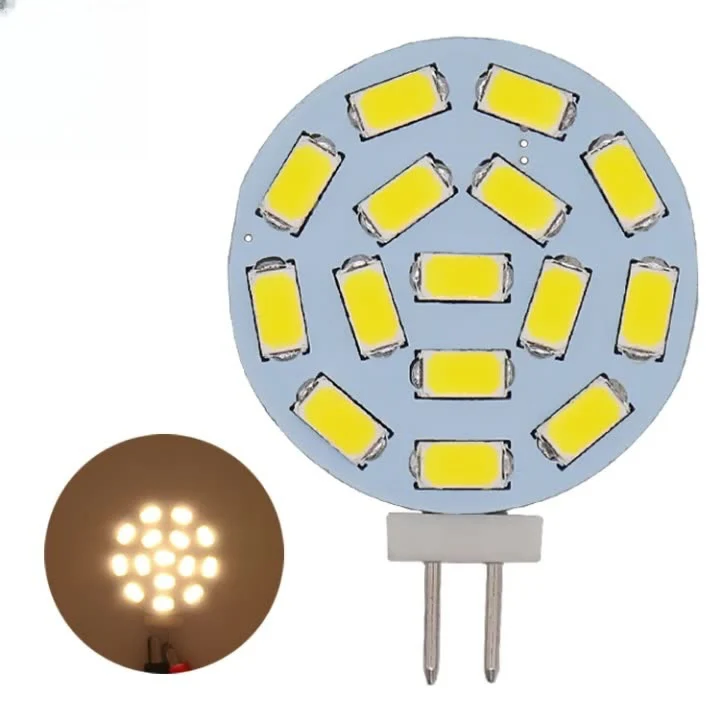 10PCS Pack 2 Watt (20 Watt Equivalent) AC/DC 10-30 V Flat Round Wafer Disc Light Bulb G4 Bi-pin base Lamps with 15 pcs LED SMD5630 - Image 4