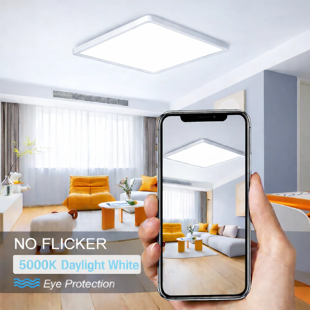 12.0 Inch Square LED Ceiling Light – 24W – White – 3000K / 4500K / 5000K / 6500K – Flush Mount Ceiling Light – Local Stock (US/UK/DE) - Image 8