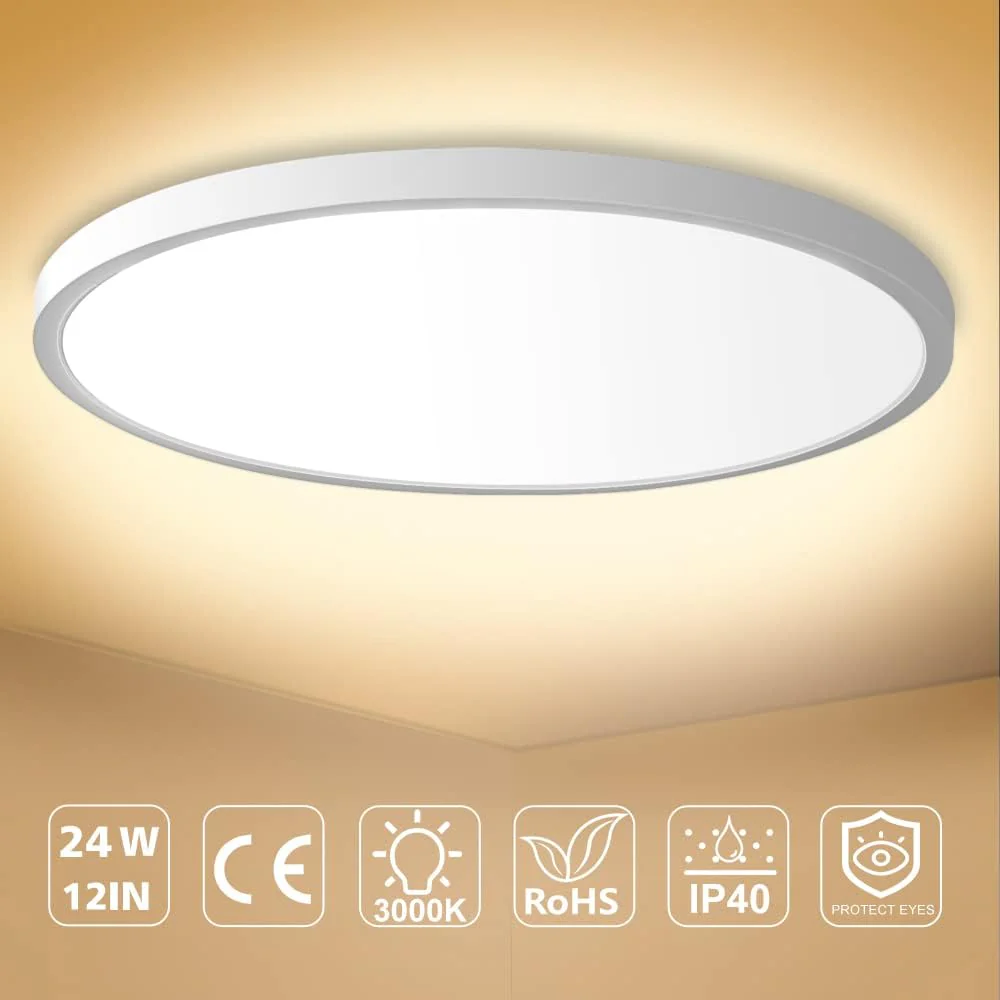 12 Inch Round LED Ceiling Light – 24W – White – 3000K / 4500K / 5000K / 6500K – Flush Mount Ceiling Light – Local Stock (US/UK/DE) - Image 11