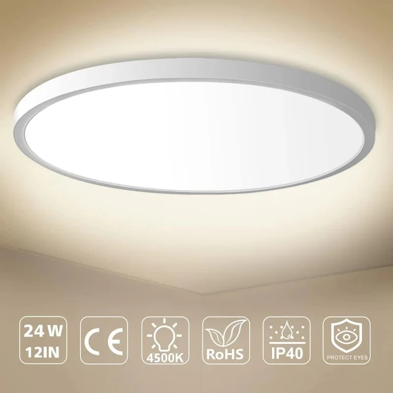 12 Inch Round LED Ceiling Light – 24W – White – 3000K / 4500K / 5000K / 6500K – Flush Mount Ceiling Light – Local Stock (US/UK/DE) - Image 12