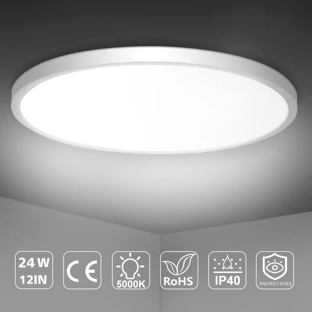 12 Inch Round LED Ceiling Light – 24W – White – 3000K / 4500K / 5000K / 6500K – Flush Mount Ceiling Light – Local Stock (US/UK/DE) - Image 13