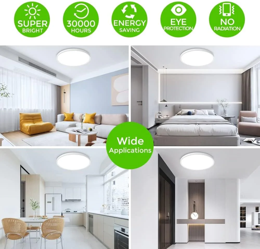 12 Inch Round LED Ceiling Light – 24W – White – 3000K / 4500K / 5000K / 6500K – Flush Mount Ceiling Light – Local Stock (US/UK/DE) - Image 4
