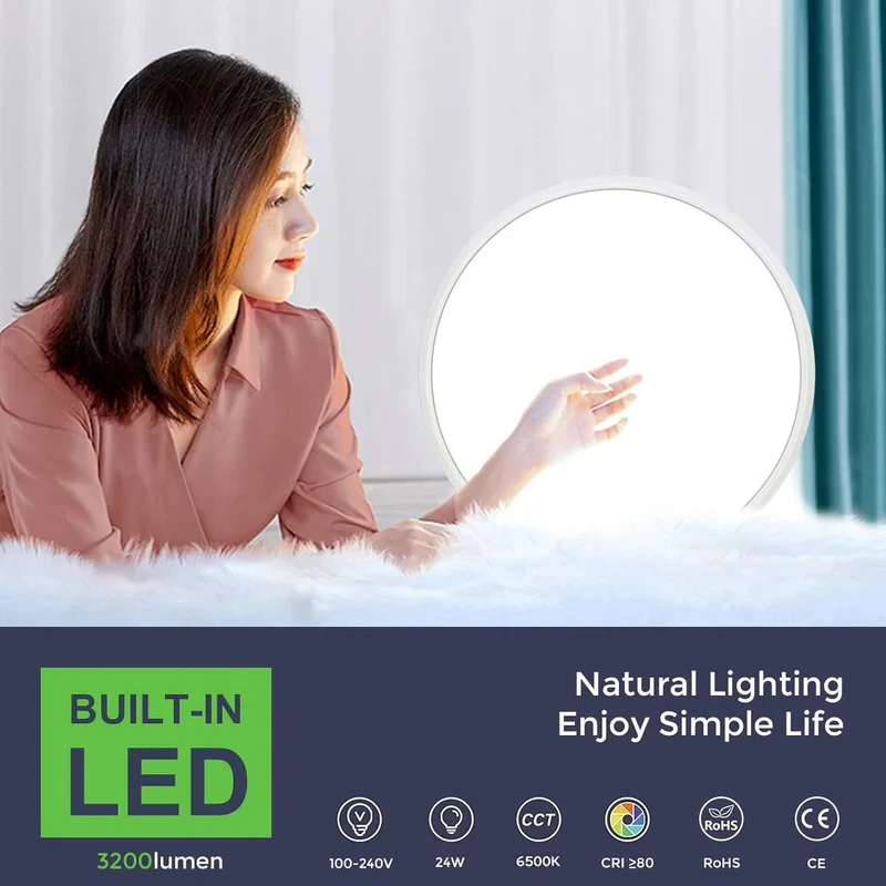 12 Inch Round LED Ceiling Light – 24W – White – 3000K / 4500K / 5000K / 6500K – Flush Mount Ceiling Light – Local Stock (US/UK/DE) - Image 5