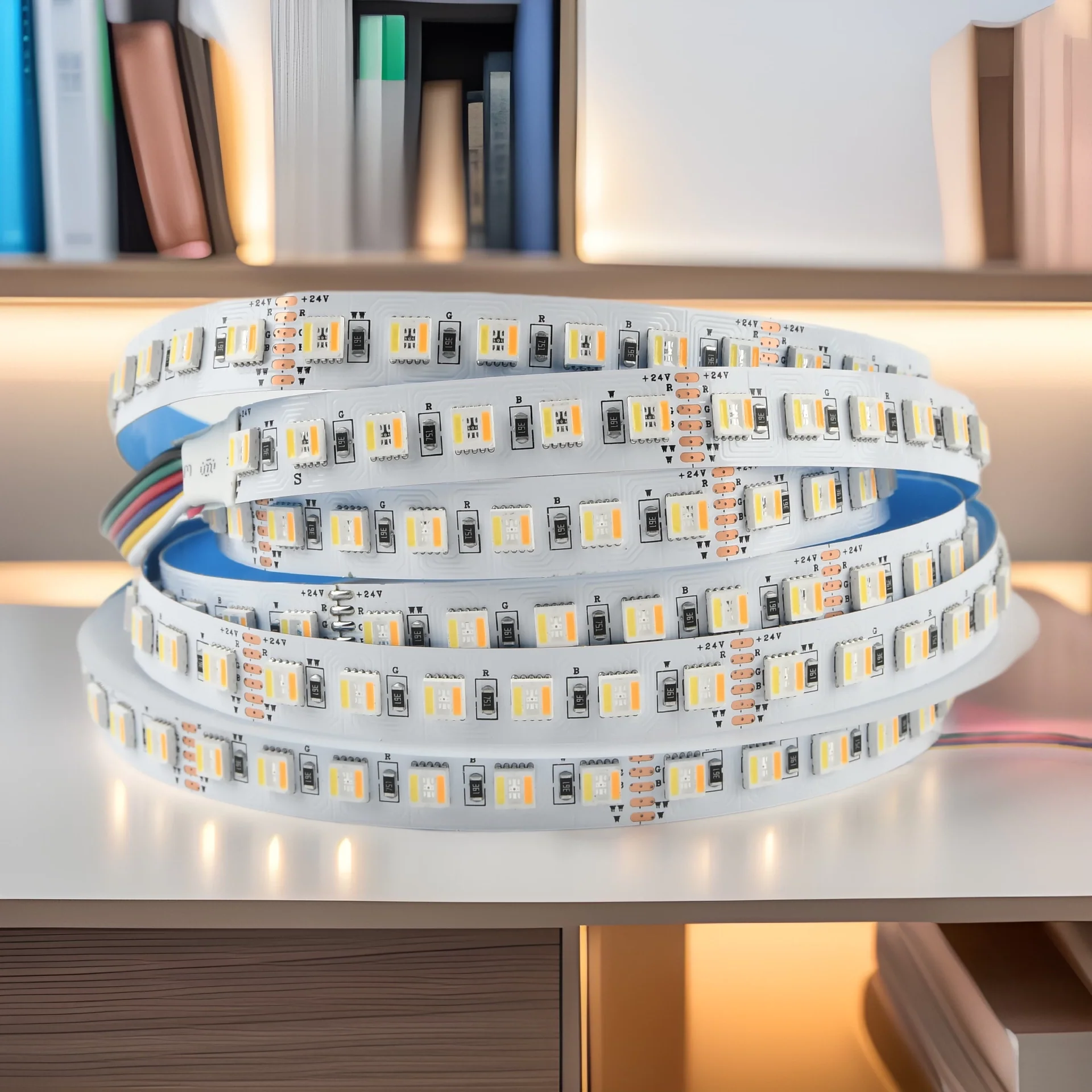 12MM Wide RGBCCT LED Strip Light - DC12V / 24V | 5-In-1 SMD5050-60 LEDs/M | IP00 / IP65 / IP67 | for Mirror, Kitchen Cabinet, Bedroom | 5/50M - Image 5