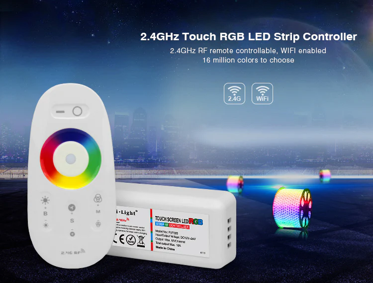 12V-24V DC 2.4G RF Wireless RGB LED Controller for RGB LED Strips with Touch Color Ring Remote - Image 6