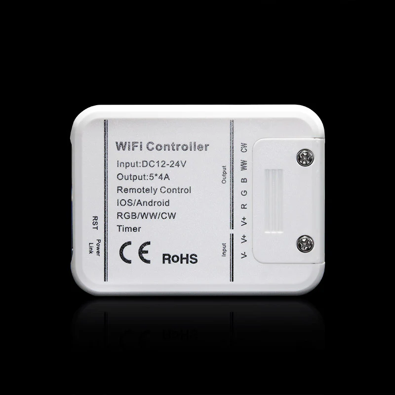 12V-24V DC 5in1 WiFi LED Controller – Compatible with Alexa / Google Home / Magic Home APP | Supports Monochrome, RGB, RGBW, WW+CW, RGBCCT LED Strips | Smart Wireless Control for LED Lights