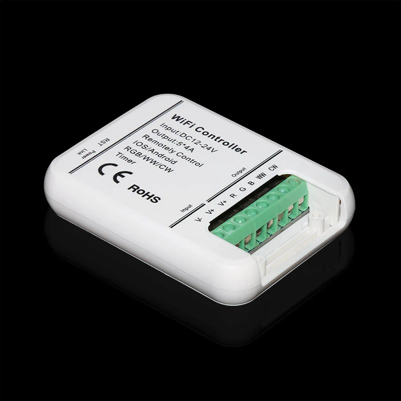 12V-24V DC 5in1 WiFi LED Controller – Compatible with Alexa / Google Home / Magic Home APP | Supports Monochrome, RGB, RGBW, WW+CW, RGBCCT LED Strips | Smart Wireless Control for LED Lights - Image 2