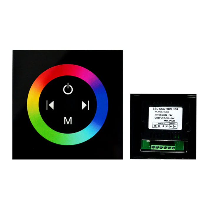 12V-24V DC TM08 Wall Panel Touchable Color Ring LED Controller for RGB Color Changing LED Strips - Image 6
