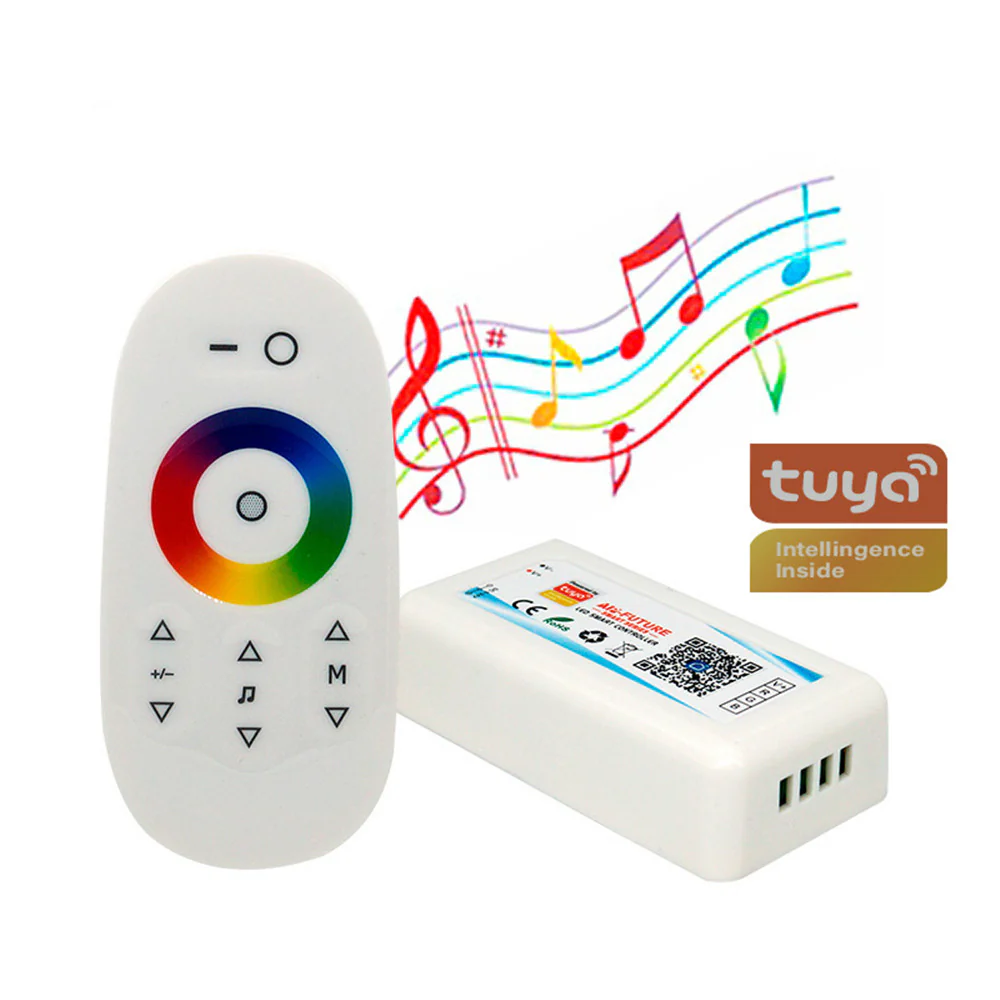 RGB LED Strip Controller – DC5V-24V | 2.4G RF Wireless Touch Color Ring Remote / Tuya APP WiFi + 2.4G RF Remote | For LED Strips