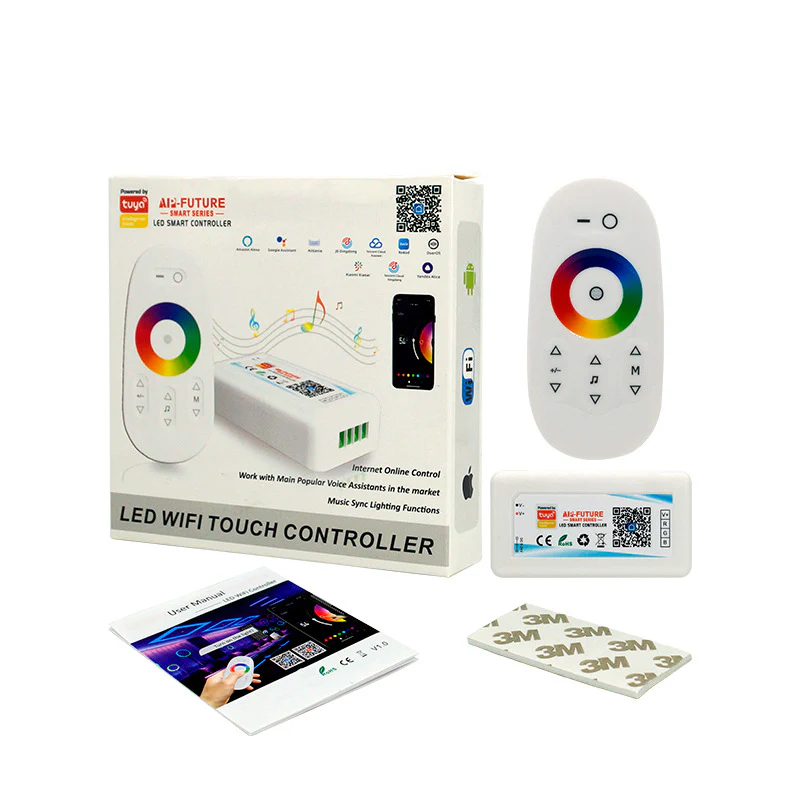 RGB LED Strip Controller – DC5V-24V | 2.4G RF Wireless Touch Color Ring Remote / Tuya APP WiFi + 2.4G RF Remote | For LED Strips - Image 2