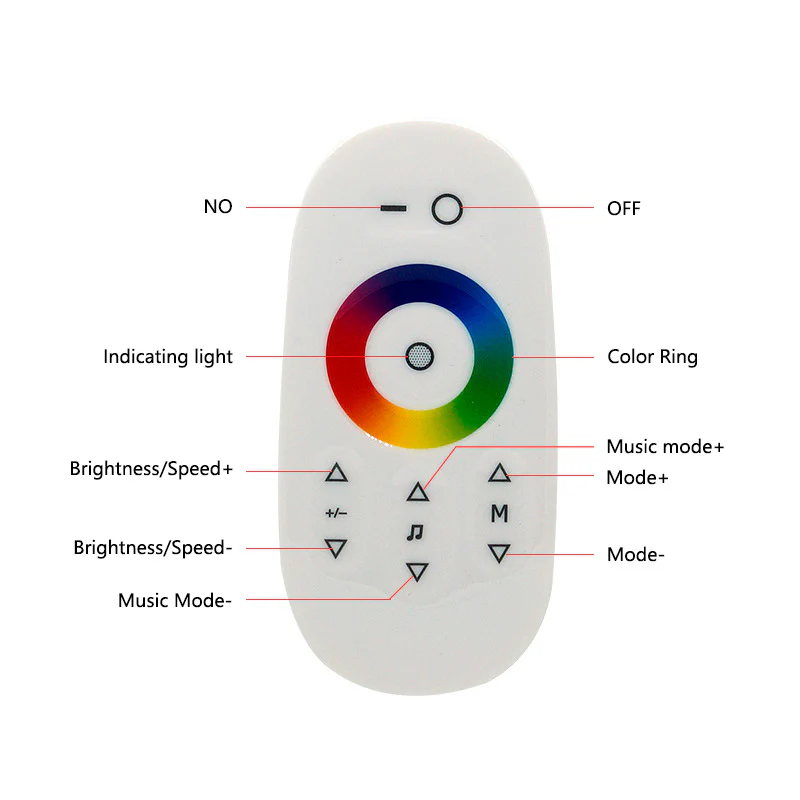 RGB LED Strip Controller – DC5V-24V | 2.4G RF Wireless Touch Color Ring Remote / Tuya APP WiFi + 2.4G RF Remote | For LED Strips - Image 5