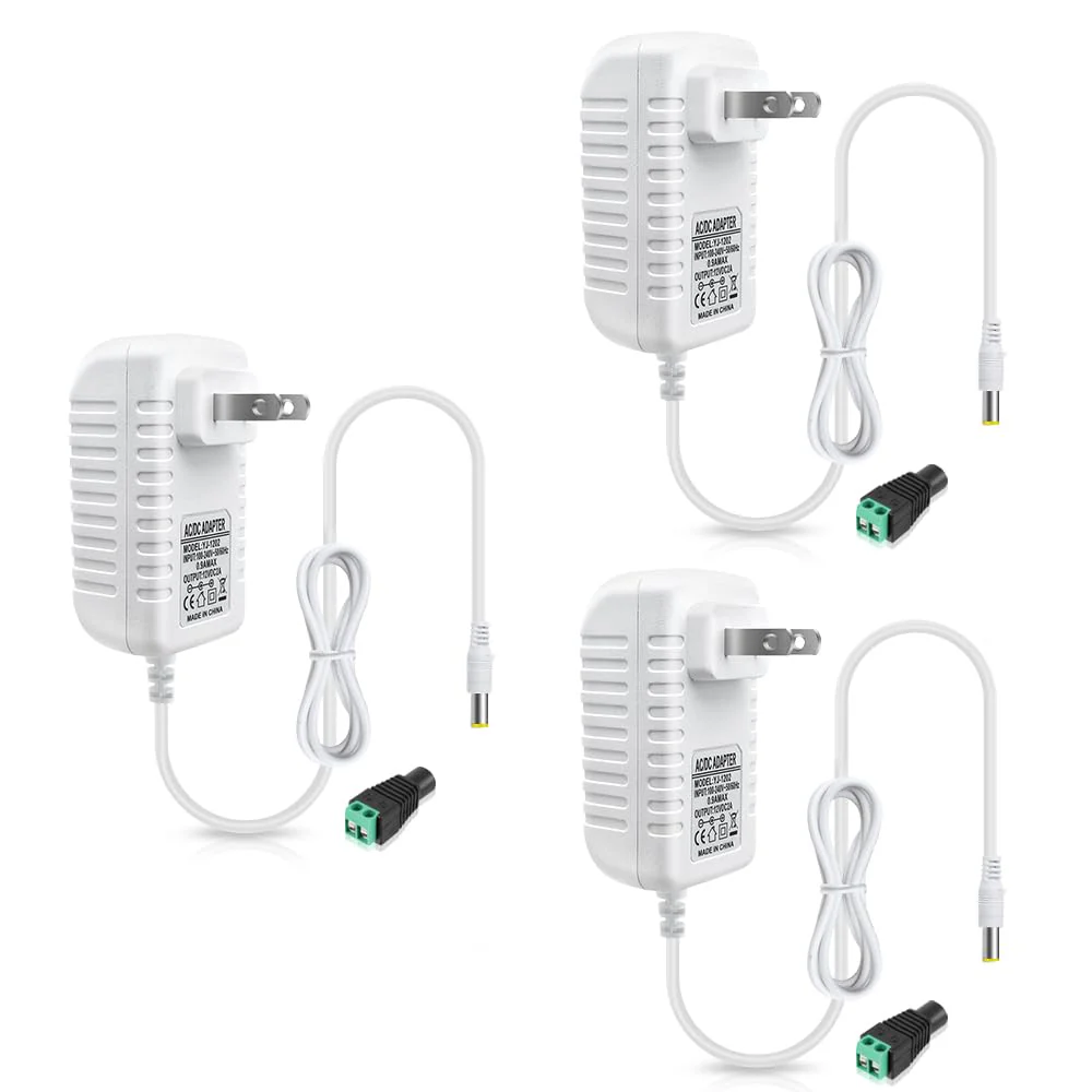 12V Power Supply Adapter 12W/24W/36W, AC 100–240V Input, Wall Plug Transformer, White Case — US Plug, LED Driver for Strip/CCTV/Electronics - Image 16