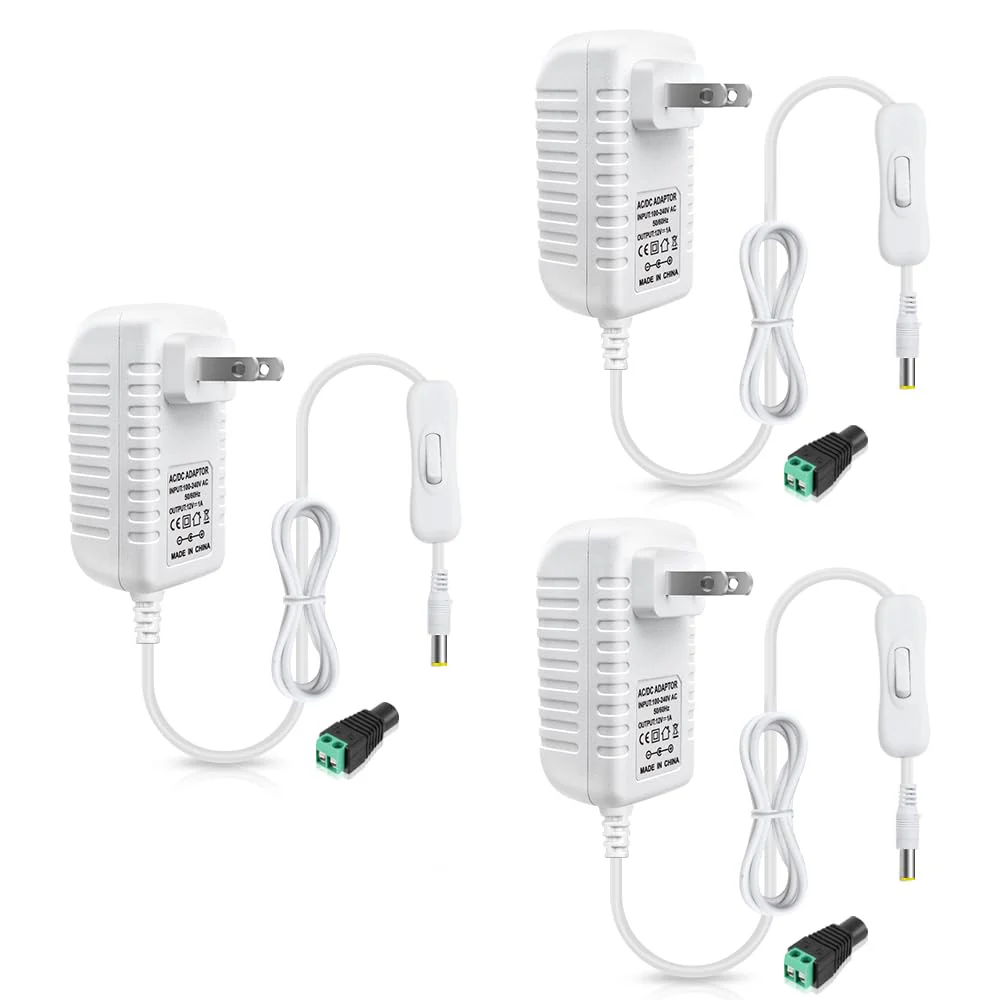 12V Power Supply Adapter 12W/24W/36W, AC 100–240V Input, Wall Plug Transformer, White Case — US Plug, LED Driver for Strip/CCTV/Electronics - Image 9