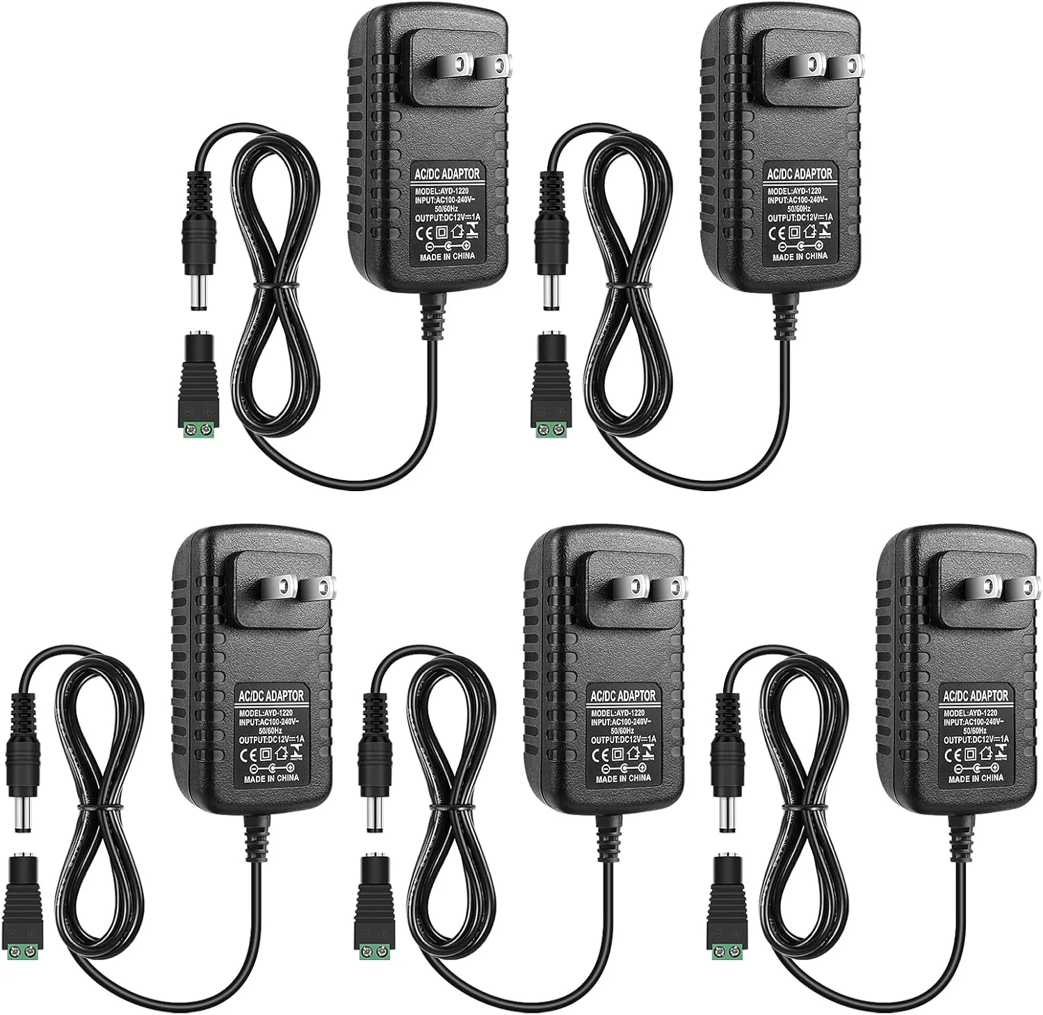 12V Power Supply Adapter 12W/24W, AC 100–240V Input, Wall Plug Transformer, Black Case — US/UK Plug, LED Driver for Strip/CCTV/Electronics - Image 12