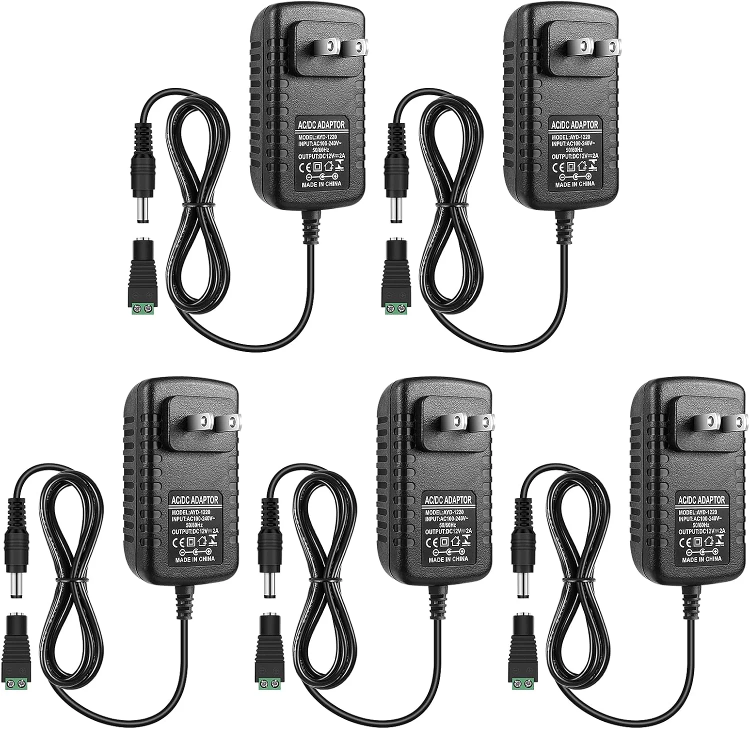 12V Power Supply Adapter 12W/24W, AC 100–240V Input, Wall Plug Transformer, Black Case — US/UK Plug, LED Driver for Strip/CCTV/Electronics - Image 15