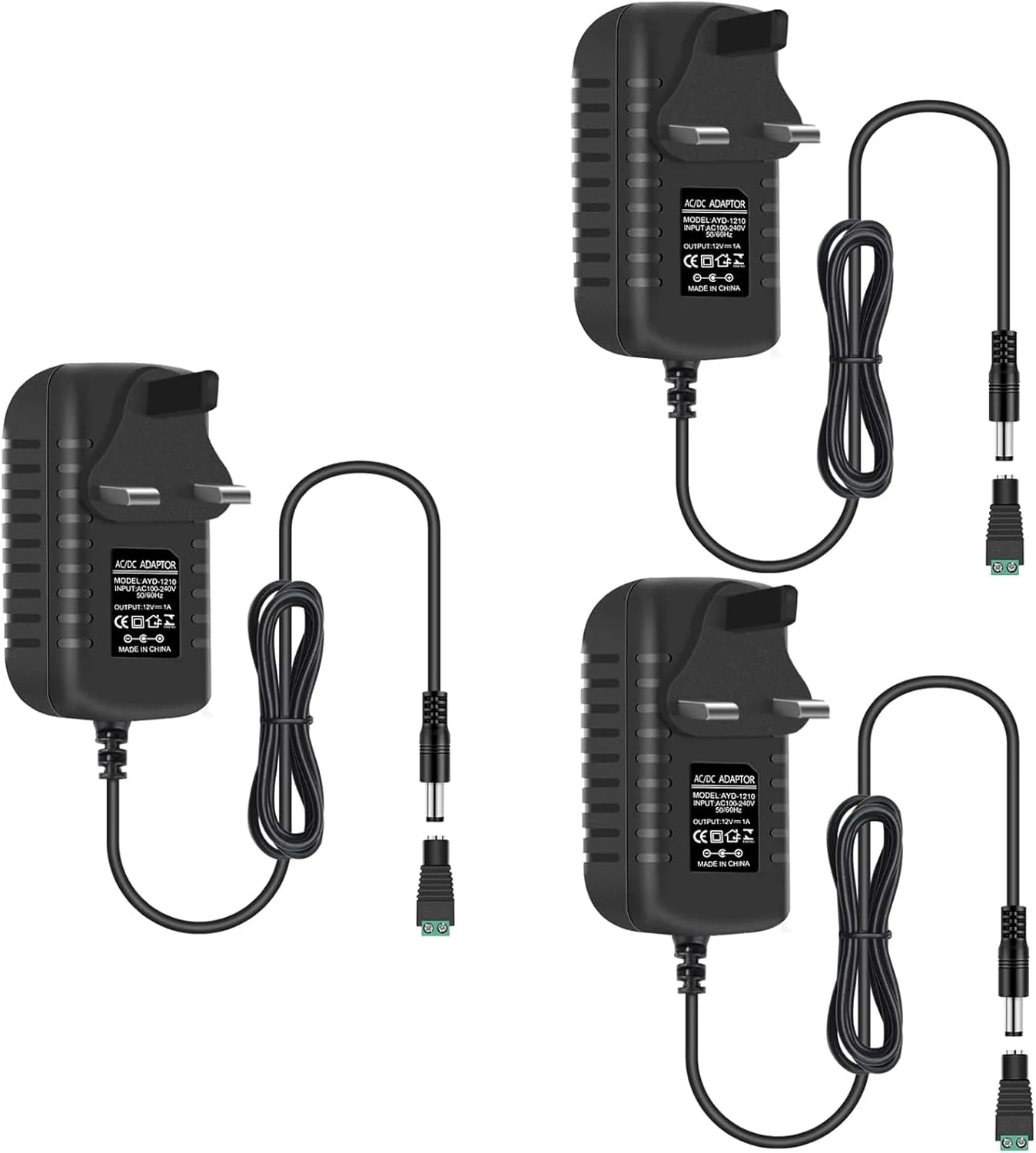 12V Power Supply Adapter 12W/24W, AC 100–240V Input, Wall Plug Transformer, Black Case — US/UK Plug, LED Driver for Strip/CCTV/Electronics - Image 18