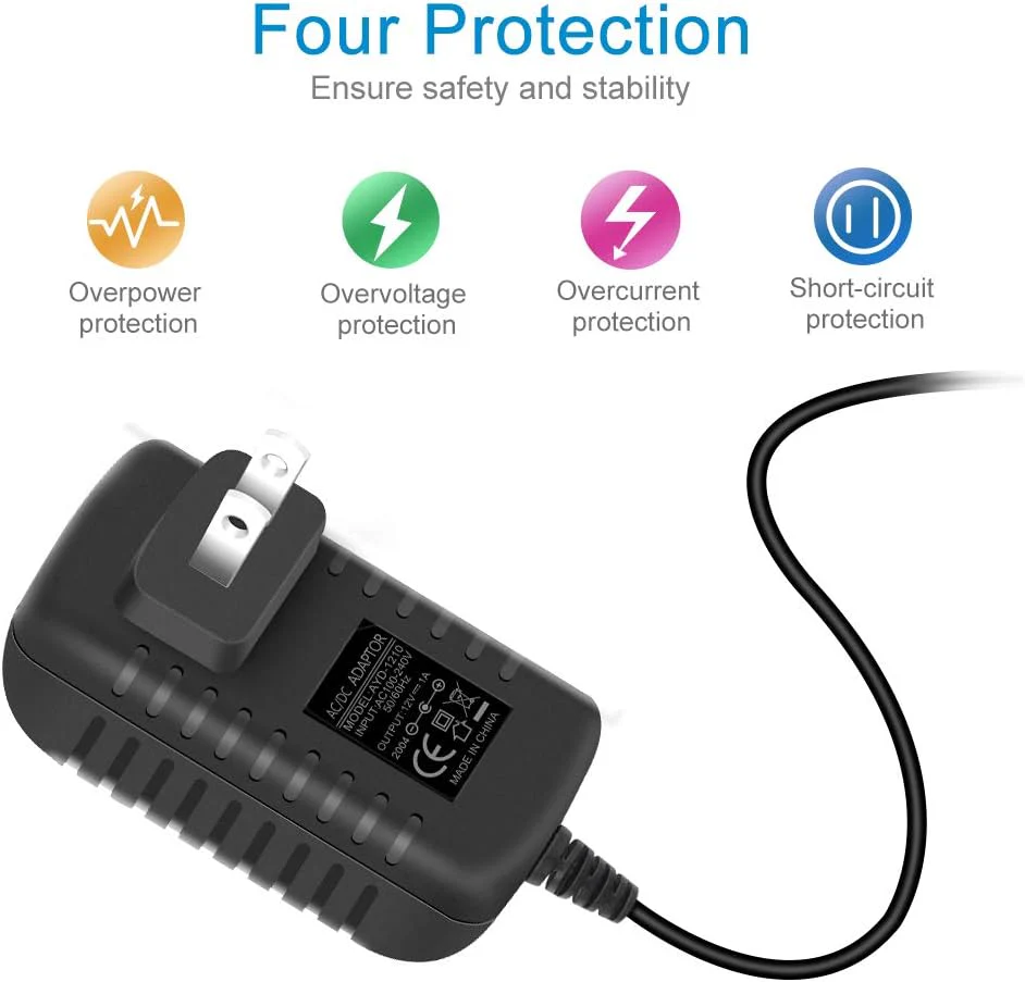 12V Power Supply Adapter 12W/24W, AC 100–240V Input, Wall Plug Transformer, Black Case — US/UK Plug, LED Driver for Strip/CCTV/Electronics - Image 4