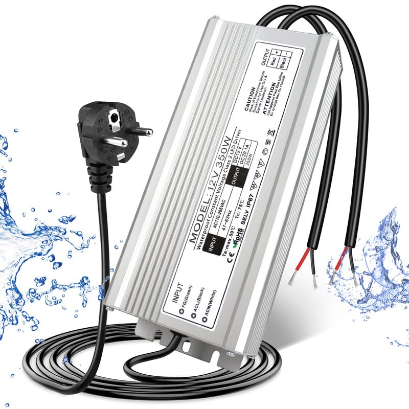 12V Waterproof LED Power Supply, 175–265V Input, 200W–500W, Single/Dual Wire Output, Outdoor LED Driver, CE/RoHS/FCC — UK/EU Plug & Wire Leads Options - Image 10