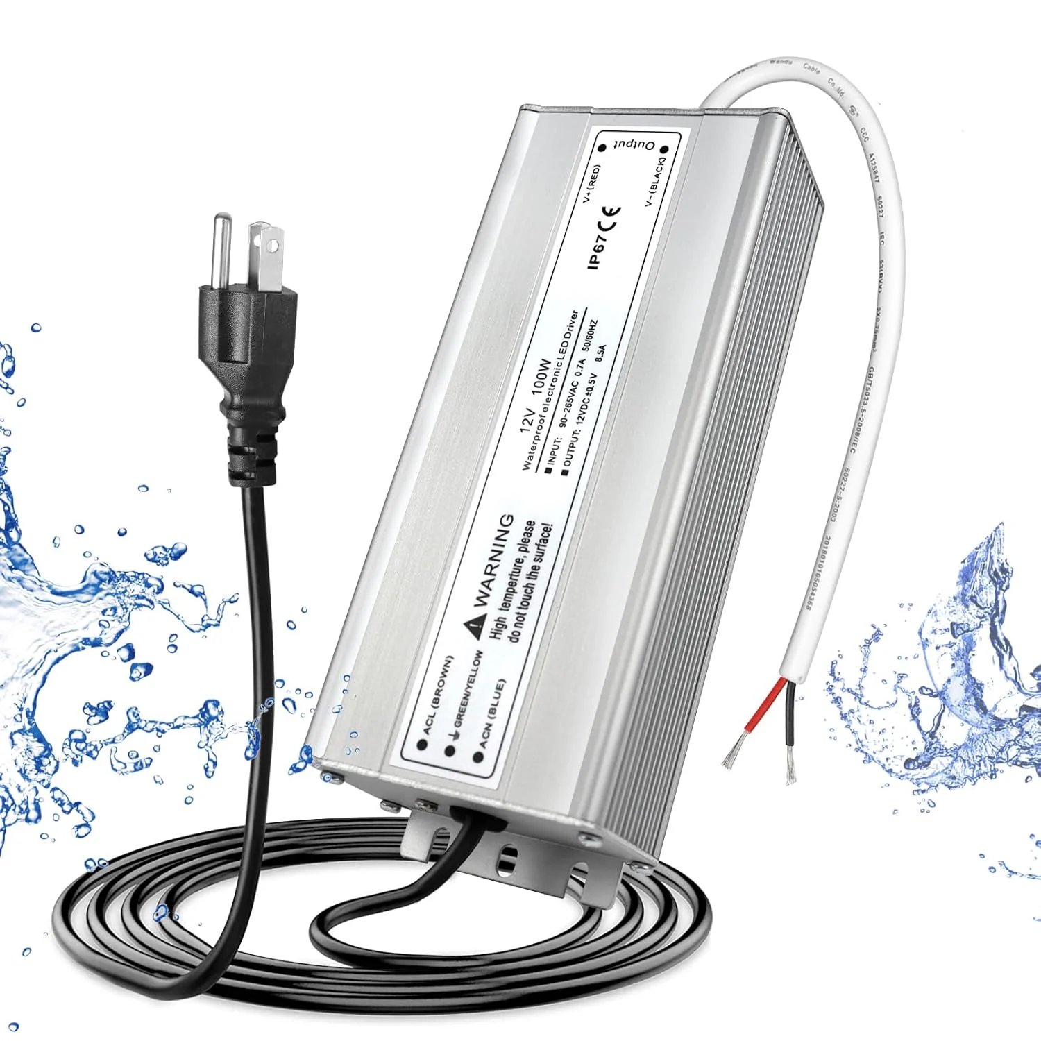 12V Waterproof LED Power Supply 30W–300W, 90–265V Input, Single/Dual Wire Output, Outdoor LED Driver, CE/RoHS/FCC —US/UK/EU Plug & Wire Leads Options - Image 21