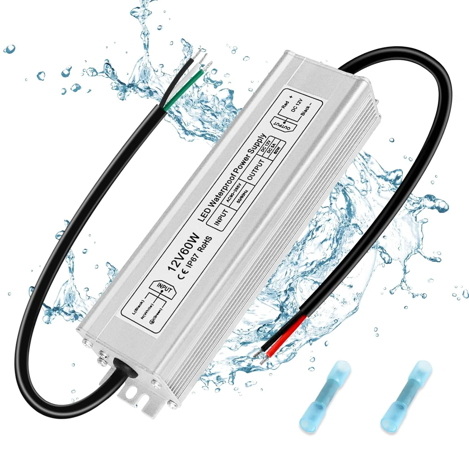 12V Waterproof LED Power Supply 30W–300W, 90–265V Input, Single/Dual Wire Output, Outdoor LED Driver, CE/RoHS/FCC —US/UK/EU Plug & Wire Leads Options - Image 23