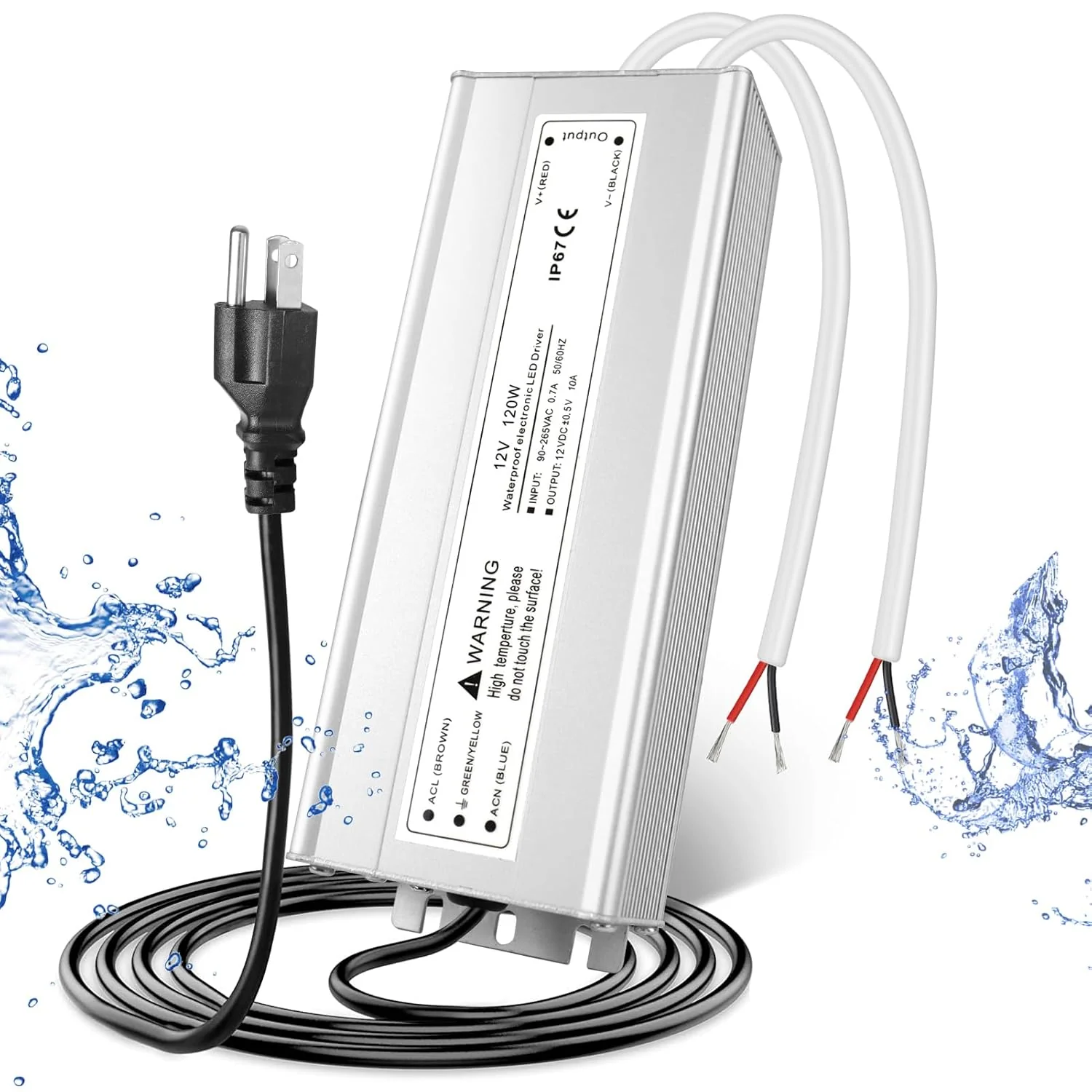 12V Waterproof LED Power Supply 30W–300W, 90–265V Input, Single/Dual Wire Output, Outdoor LED Driver, CE/RoHS/FCC —US/UK/EU Plug & Wire Leads Options - Image 25