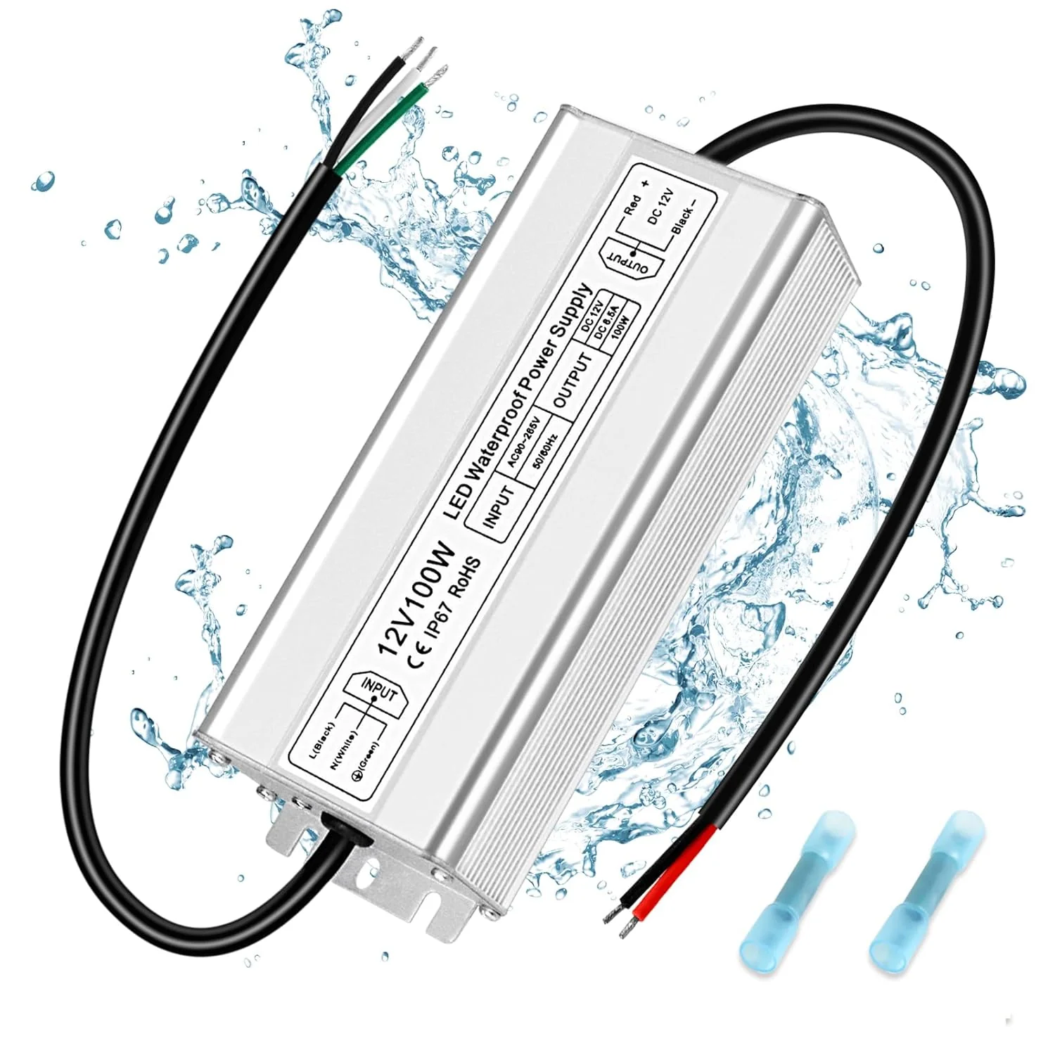 12V Waterproof LED Power Supply 30W–300W, 90–265V Input, Single/Dual Wire Output, Outdoor LED Driver, CE/RoHS/FCC —US/UK/EU Plug & Wire Leads Options - Image 27