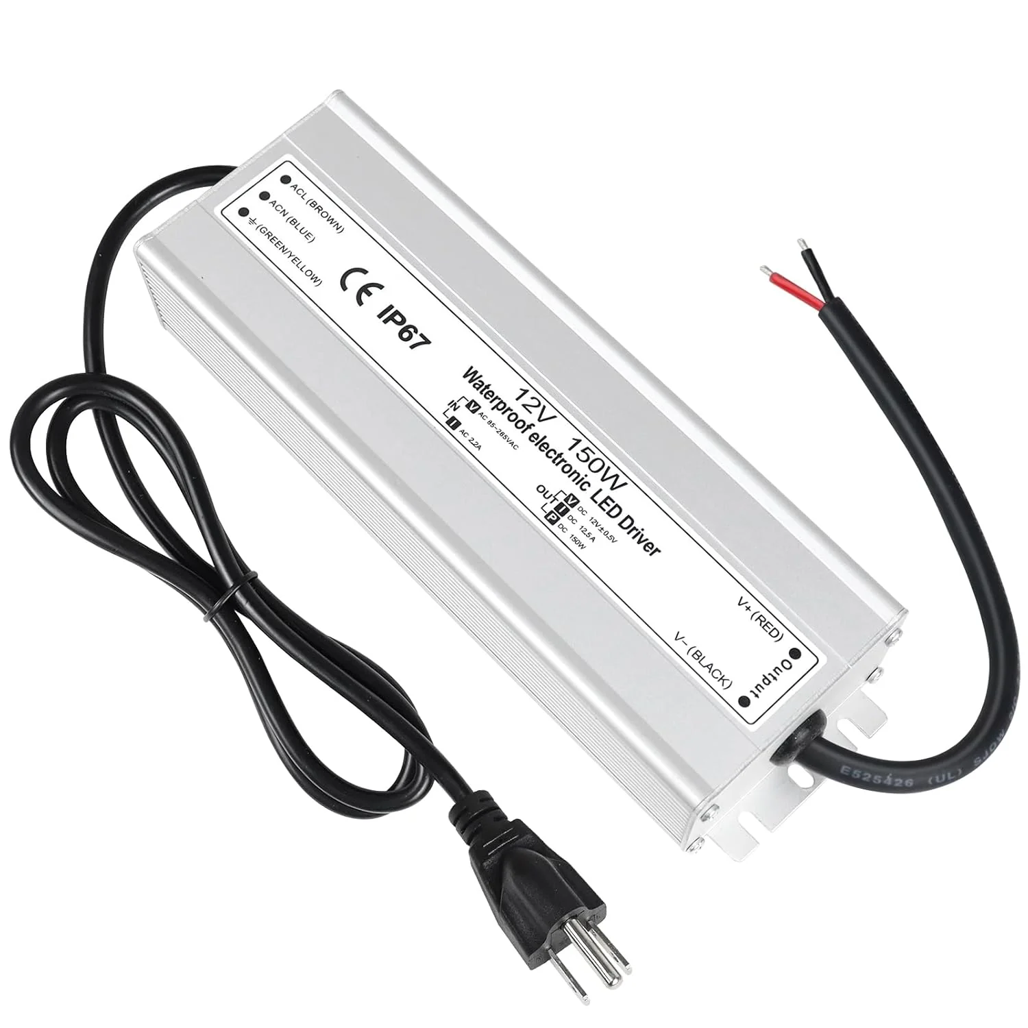 12V Waterproof LED Power Supply 30W–300W, 90–265V Input, Single/Dual Wire Output, Outdoor LED Driver, CE/RoHS/FCC —US/UK/EU Plug & Wire Leads Options - Image 32