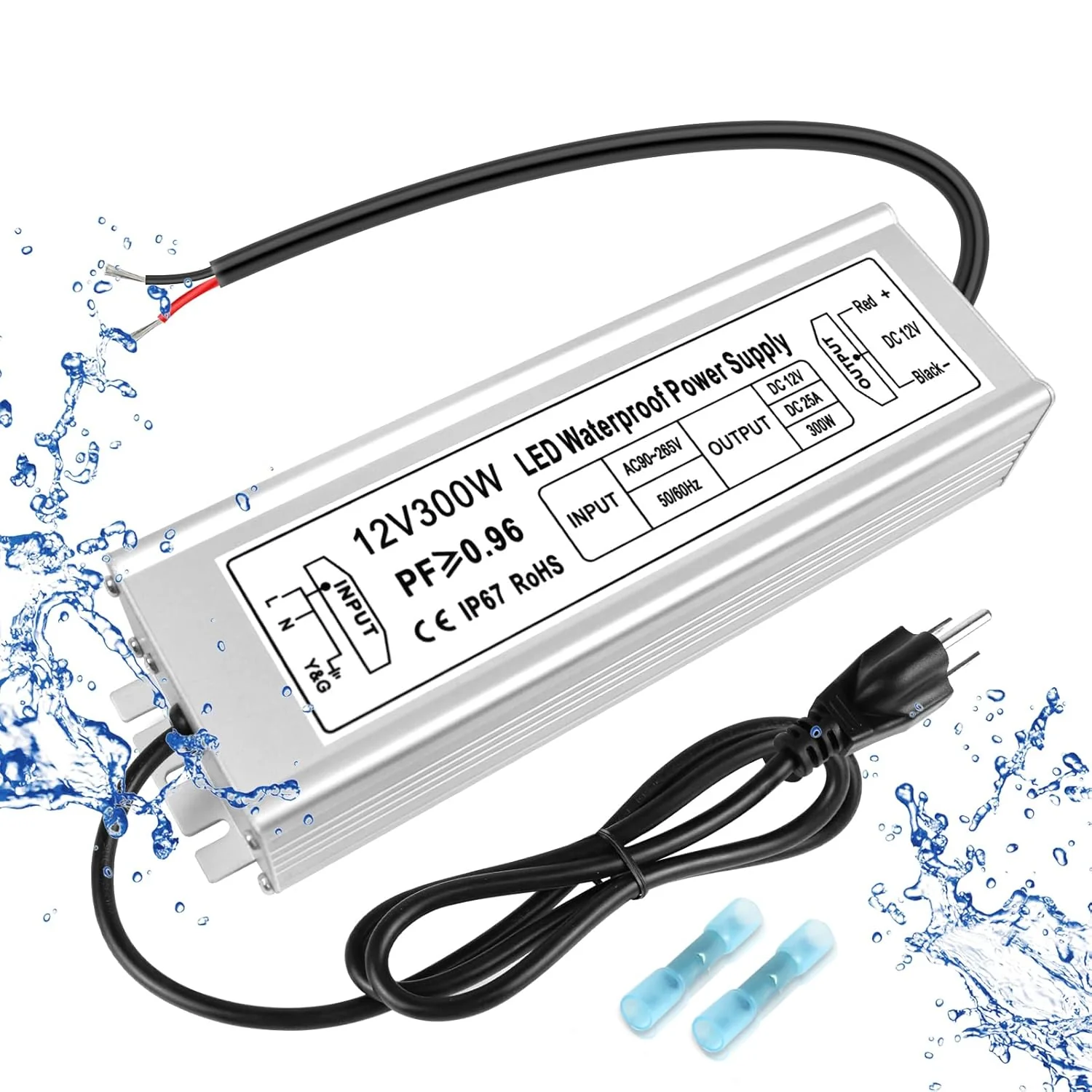 12V Waterproof LED Power Supply 30W–300W, 90–265V Input, Single/Dual Wire Output, Outdoor LED Driver, CE/RoHS/FCC —US/UK/EU Plug & Wire Leads Options - Image 37