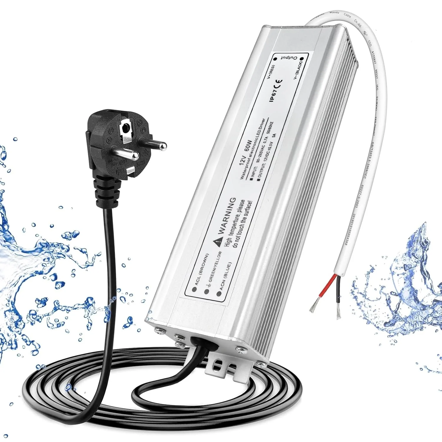 12V Waterproof LED Power Supply 30W–300W, 90–265V Input, Single/Dual Wire Output, Outdoor LED Driver, CE/RoHS/FCC —US/UK/EU Plug & Wire Leads Options - Image 44