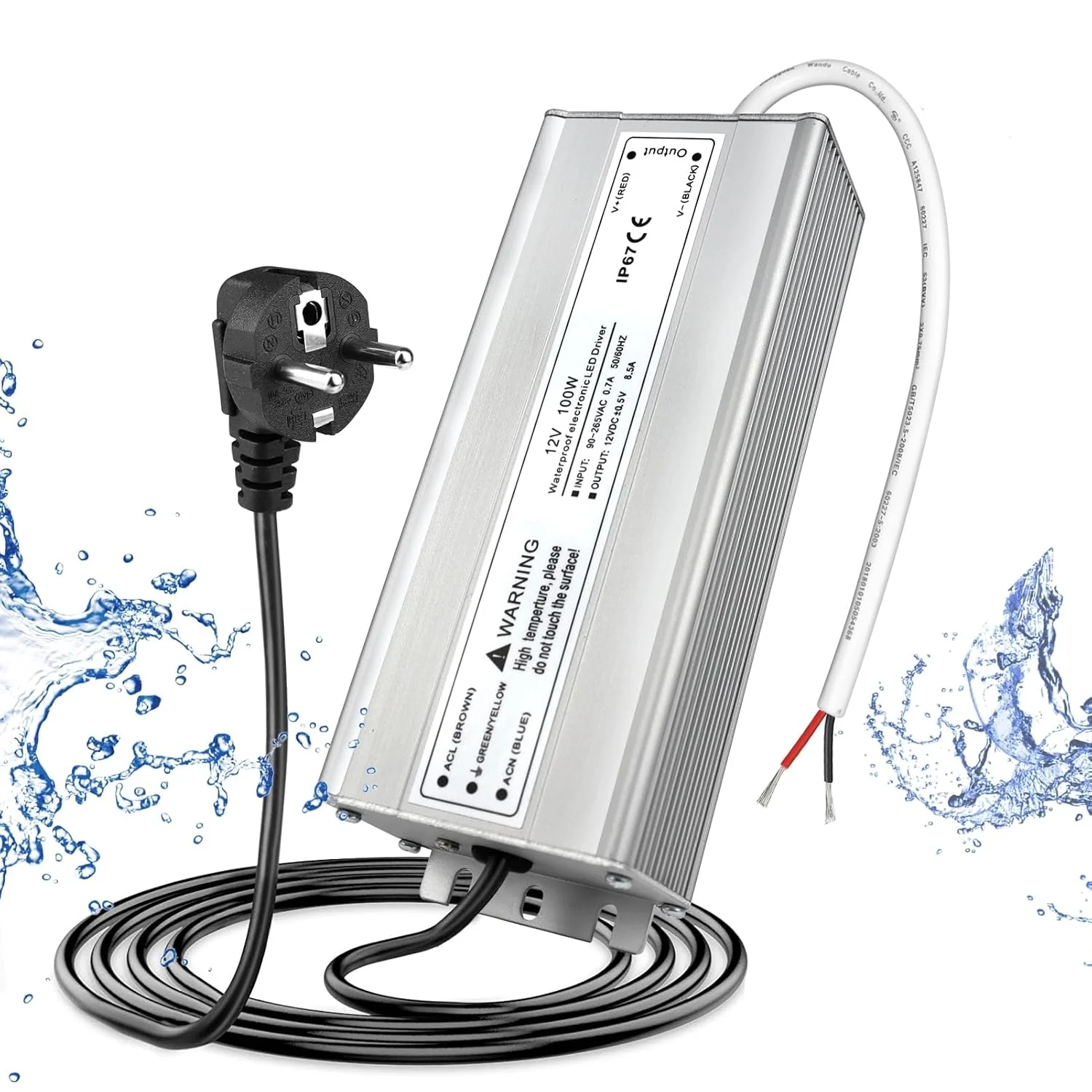 12V Waterproof LED Power Supply 30W–300W, 90–265V Input, Single/Dual Wire Output, Outdoor LED Driver, CE/RoHS/FCC —US/UK/EU Plug & Wire Leads Options - Image 46