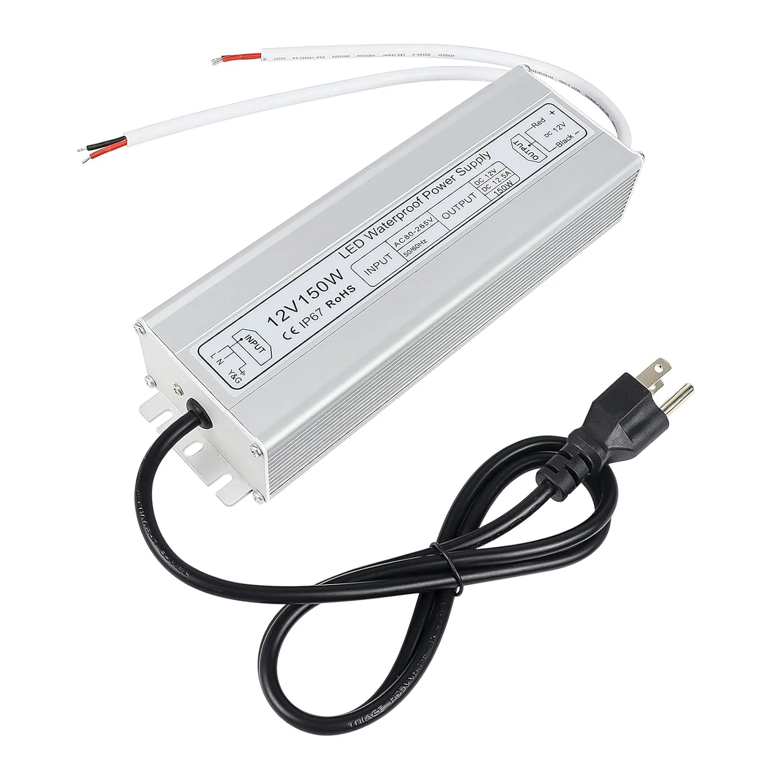 12V Waterproof LED Power Supply 30W–300W, 90–265V Input, Single/Dual Wire Output, Outdoor LED Driver, CE/RoHS/FCC —US/UK/EU Plug & Wire Leads Options - Image 53
