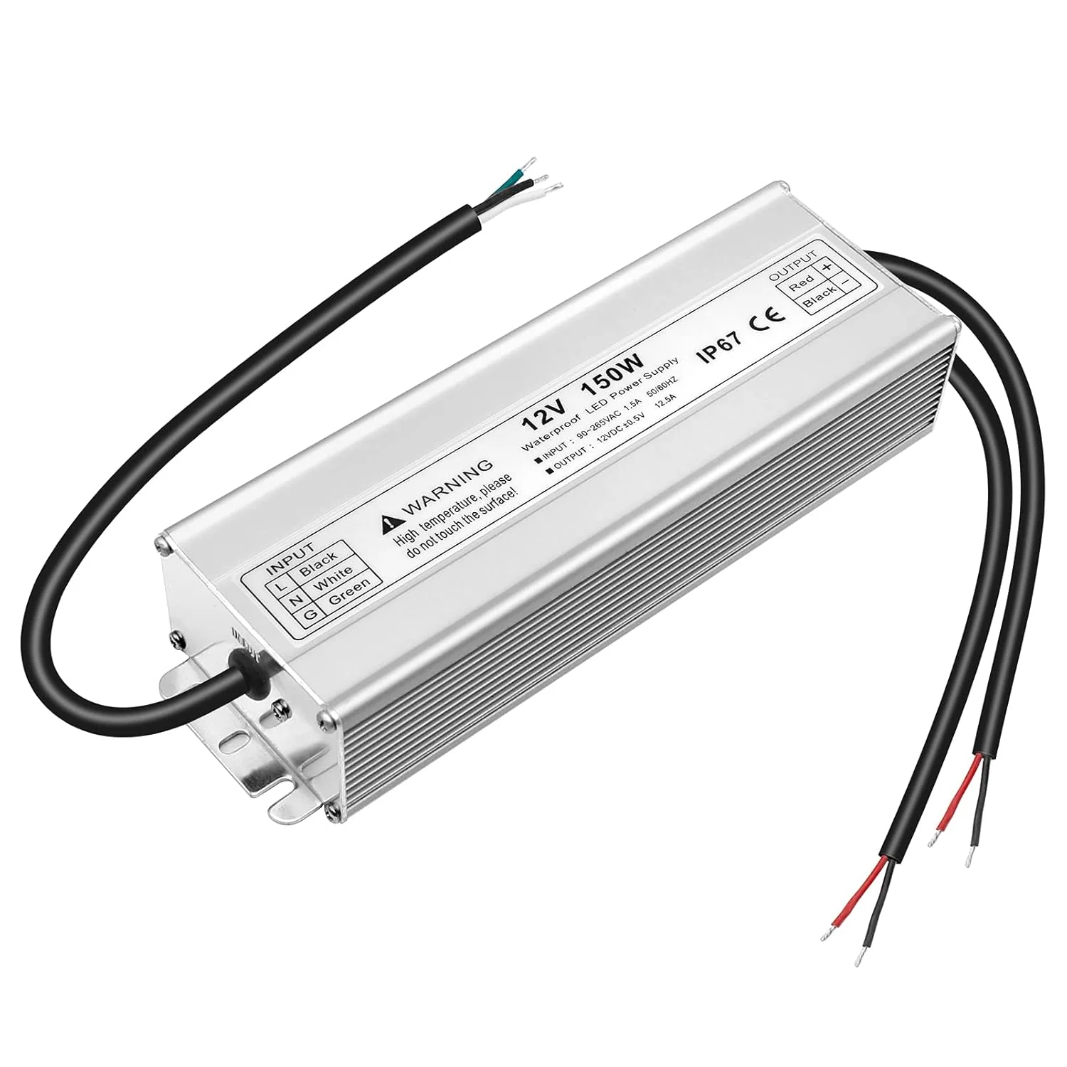 12V Waterproof LED Power Supply 30W–300W, 90–265V Input, Single/Dual Wire Output, Outdoor LED Driver, CE/RoHS/FCC —US/UK/EU Plug & Wire Leads Options - Image 54
