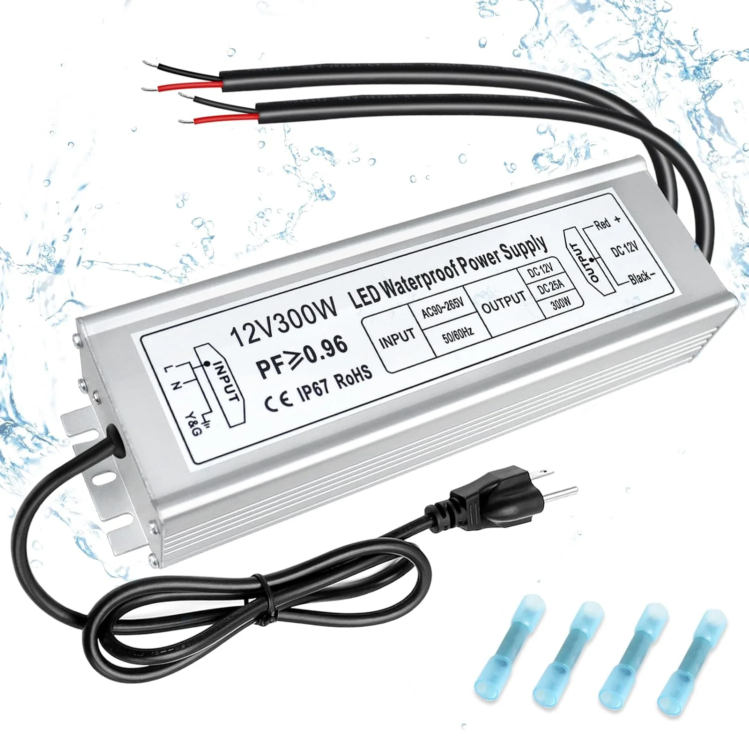 12V Waterproof LED Power Supply 30W–300W, 90–265V Input, Single/Dual Wire Output, Outdoor LED Driver, CE/RoHS/FCC —US/UK/EU Plug & Wire Leads Options - Image 55