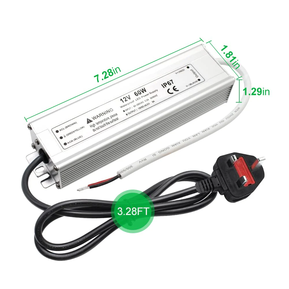 12V Waterproof LED Power Supply 30W–300W, 90–265V Input, Single/Dual Wire Output, Outdoor LED Driver, CE/RoHS/FCC —US/UK/EU Plug & Wire Leads Options - Image 56