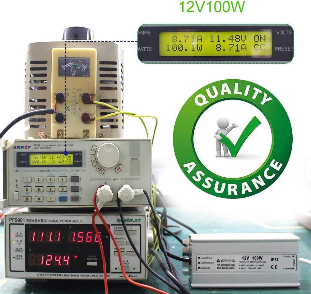 12V Waterproof LED Power Supply 30W–300W, 90–265V Input, Single/Dual Wire Output, Outdoor LED Driver, CE/RoHS/FCC —US/UK/EU Plug & Wire Leads Options - Image 7