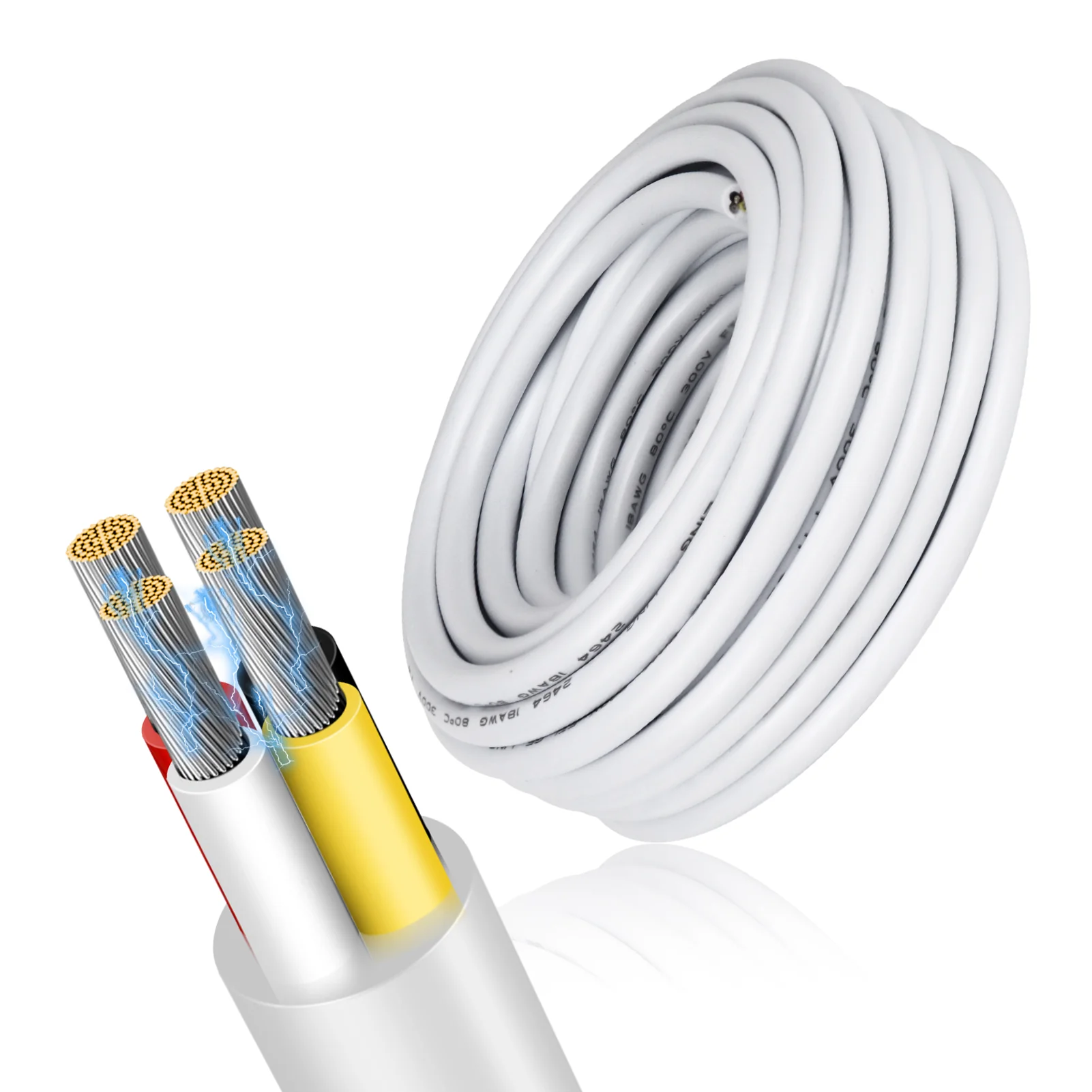 14 AWG Electrical Wire, 2/3/4/5 Conductor Stranded Tinned Copper Cable, Black/White PVC Multi-Core Extension Cord, Flexible Control Wire — 10/20/50m (33ft–165ft) Options - Image 15