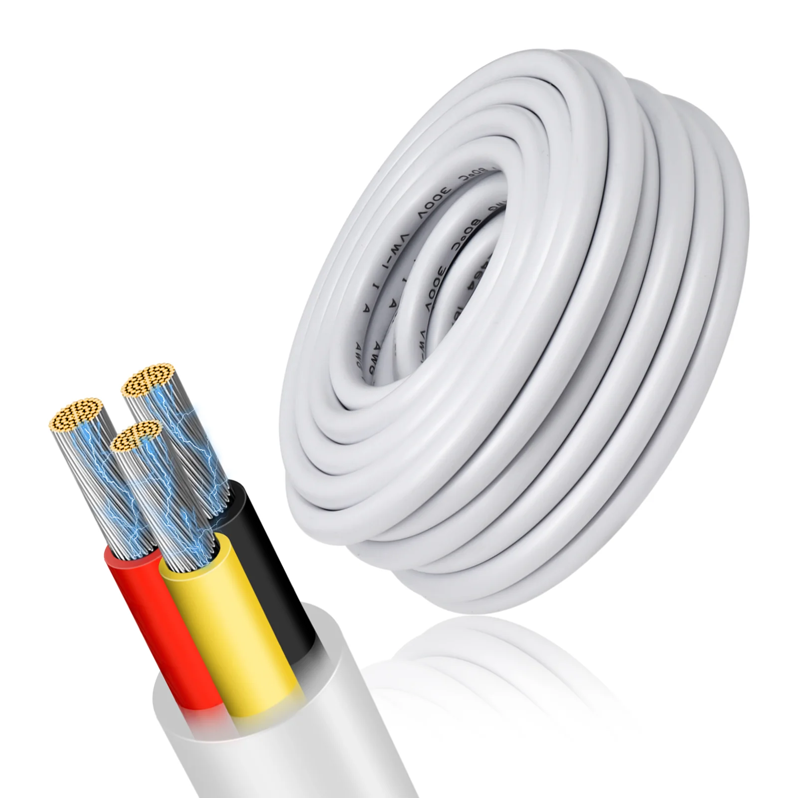 14 AWG Electrical Wire, 2/3/4/5 Conductor Stranded Tinned Copper Cable, Black/White PVC Multi-Core Extension Cord, Flexible Control Wire — 10/20/50m (33ft–165ft) Options - Image 16