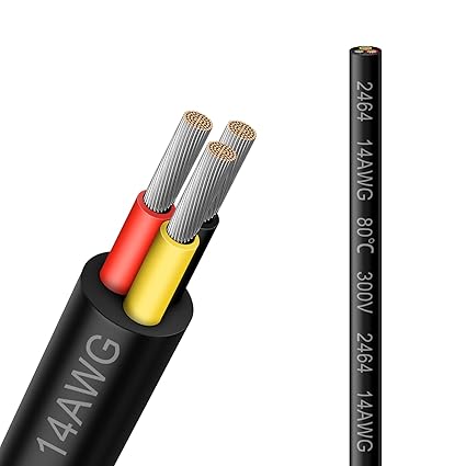 14 AWG Electrical Wire, 2/3/4/5 Conductor Stranded Tinned Copper Cable, Black/White PVC Multi-Core Extension Cord, Flexible Control Wire — 10/20/50m (33ft–165ft) Options - Image 8
