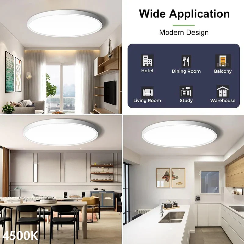 15.7 Inch Round LED Ceiling Light – 32W – White – 3000K / 4500K / 5000K / 6500K – Flush Mount Ceiling Light – Local Stock (US/UK/DE) - Image 10