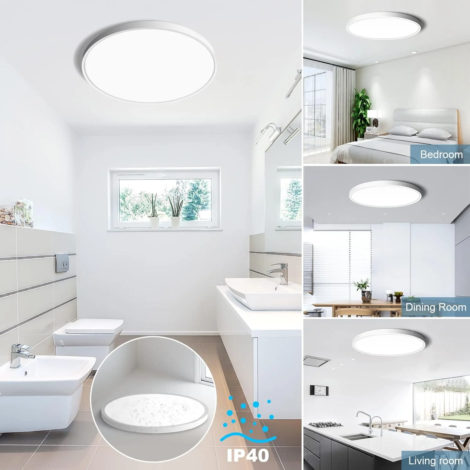 15.7 Inch Round LED Ceiling Light – 32W – White – 3000K / 4500K / 5000K / 6500K – Flush Mount Ceiling Light – Local Stock (US/UK/DE) - Image 4