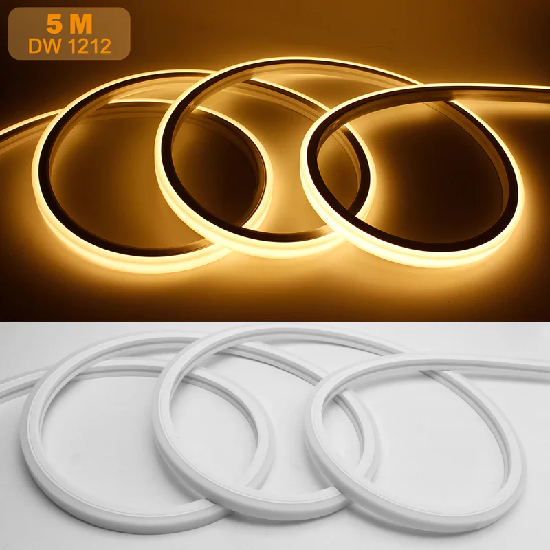 16.5ft/5M DC12V T1212 Silicone Waterproof Neon Flexible Strip LED Lights with 600LED SMD3528 LED - Image 5